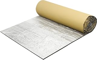 ACROPIX 236mil 6mm 11sqft Universal Sound Deadener Mat 39.4" x 39.4" Aluminum Foam Heat Shield Material for Car Boat Hood Engine Silver Tone - Pack of 1