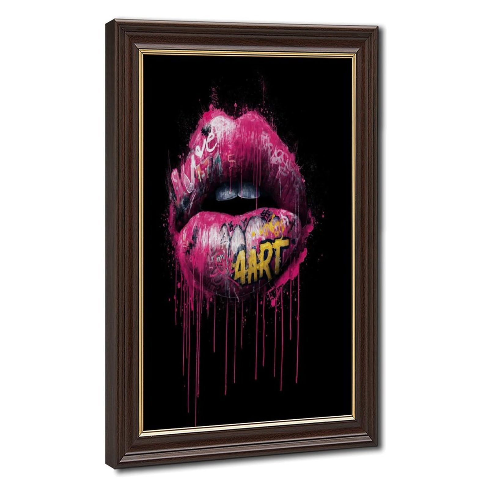 Bareronor Graffiti Lips Canvas Poster Bedroom Decor Landscape Office Room Decor Gift 24" L X 36" W