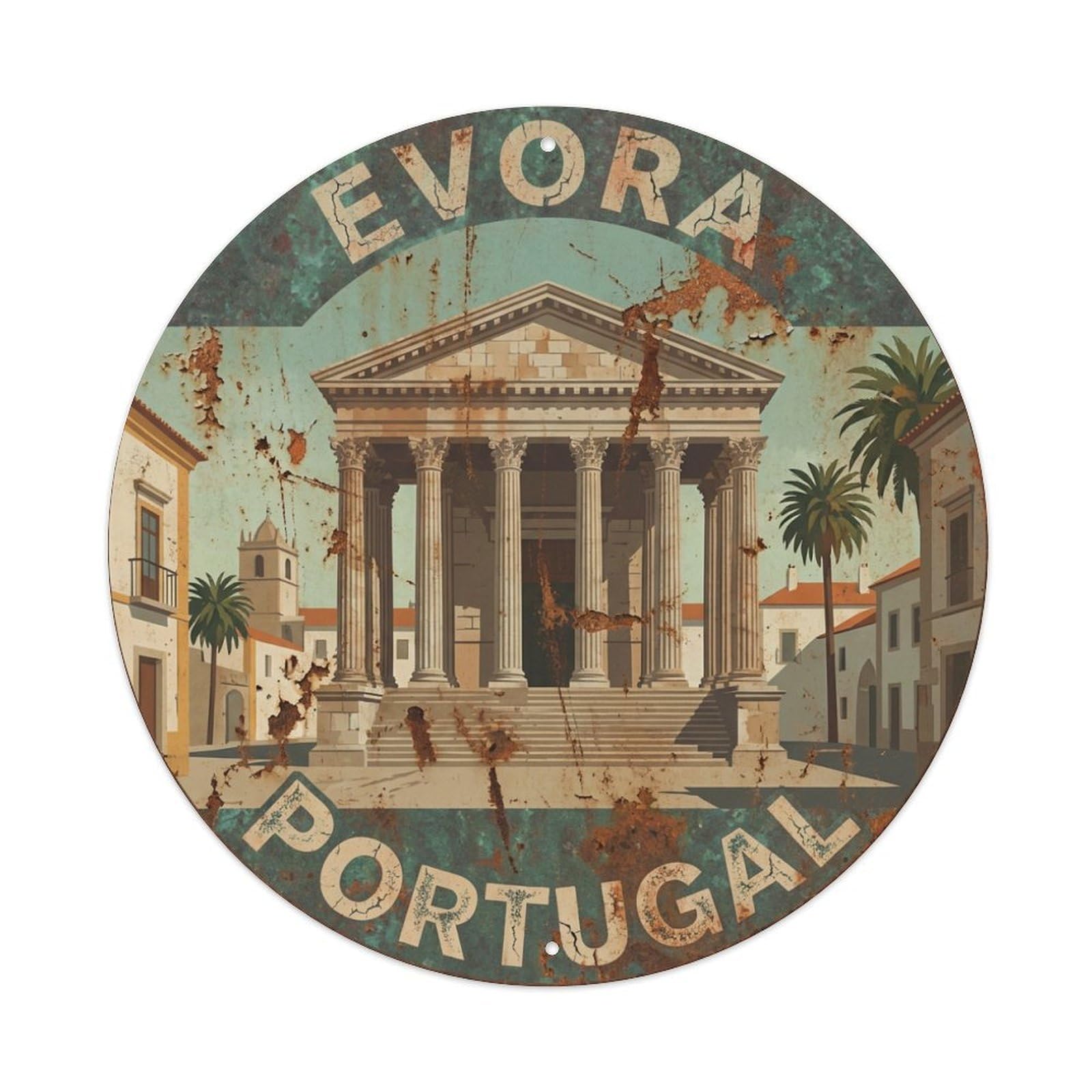Galvaxio Style Portugal Vintage Travel Evora Metal Tin Sign