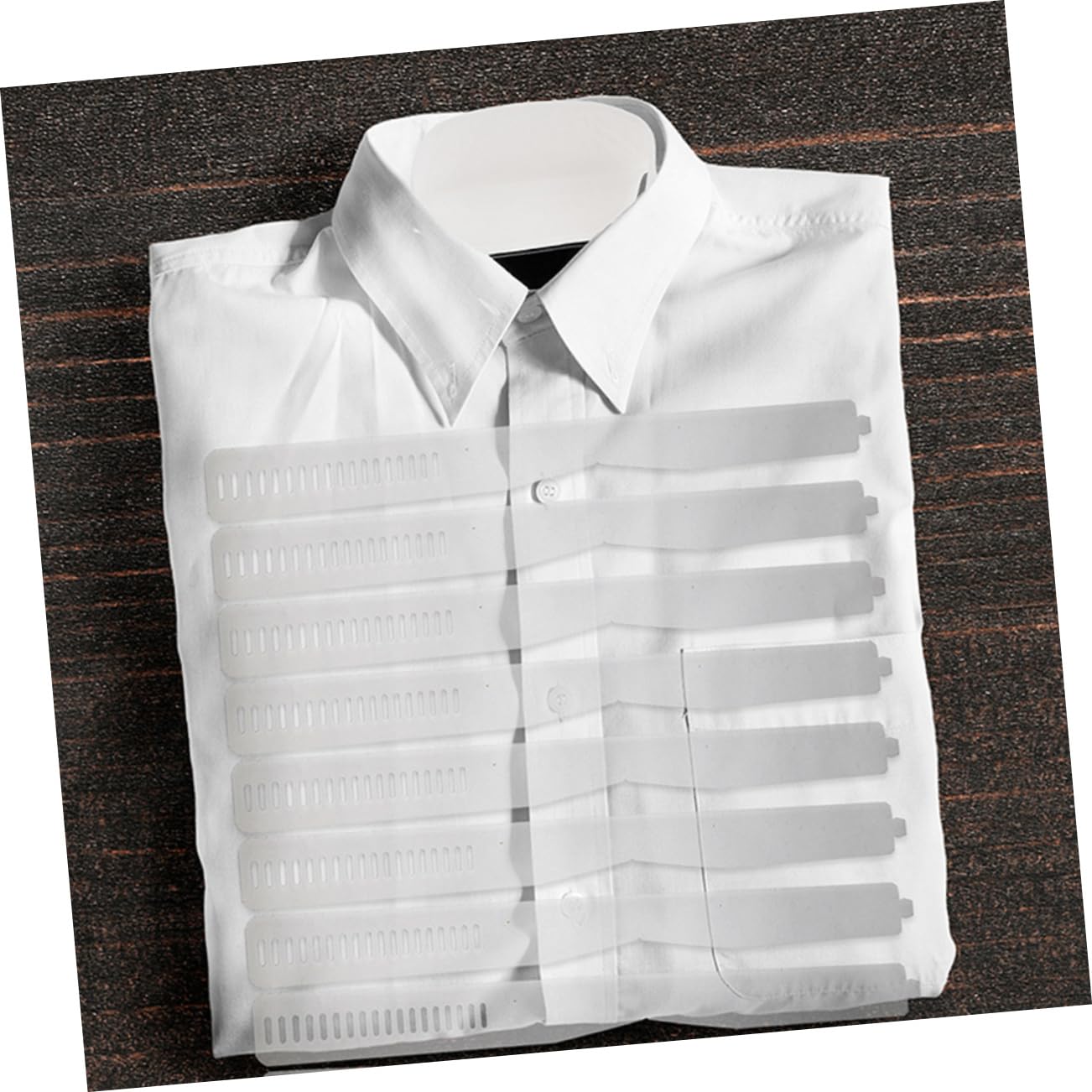 GALPADA Bandes de Col de Chemise Maintien sans Déformation en Plastique Pvc Transparent 47x3,5 Cm 60pcs Accessoires pour Chemises D'adultes, pour Voyages
