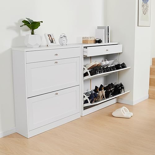 Miniatura 7 de PrimeZone Armario de almacenamiento de zapatos para entrada, 35.4 pulgadas de ancho x 10 pulgadas de profundidad x 41 pulgadas de alto, organizador