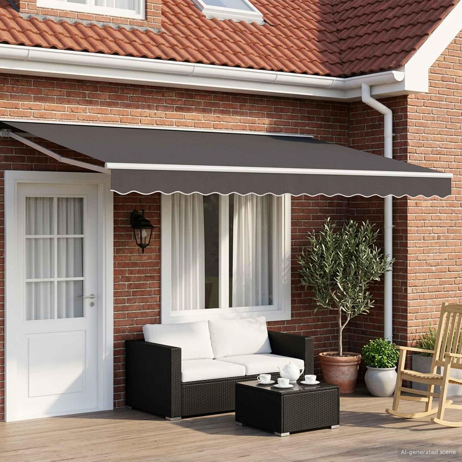 vidaXL Toldo retráctil Manual Gris Antracita 5 x 3 m