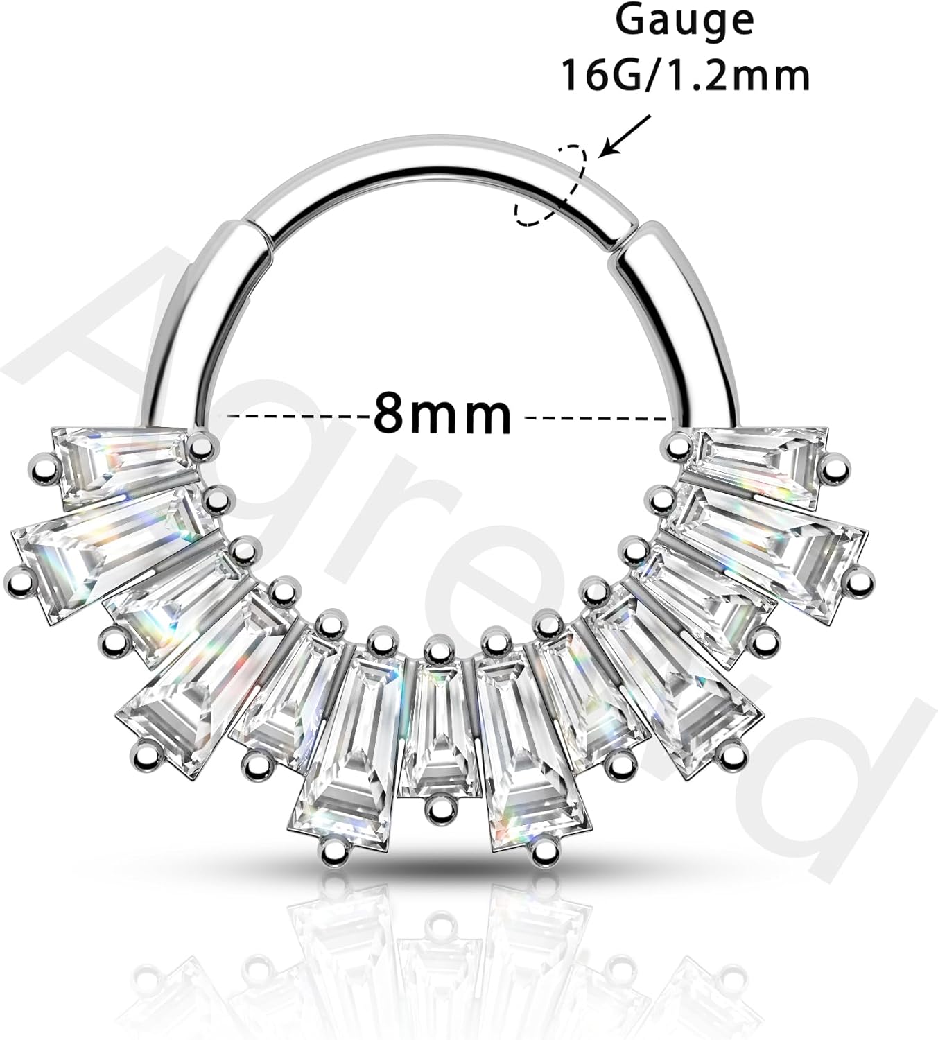 Minimalist Septum Rings 16G Silver Septum Jewelry Clear CZ Helix Daith Earrings for Women Stainless Steel Daith Piercing Jewelry - Image 4