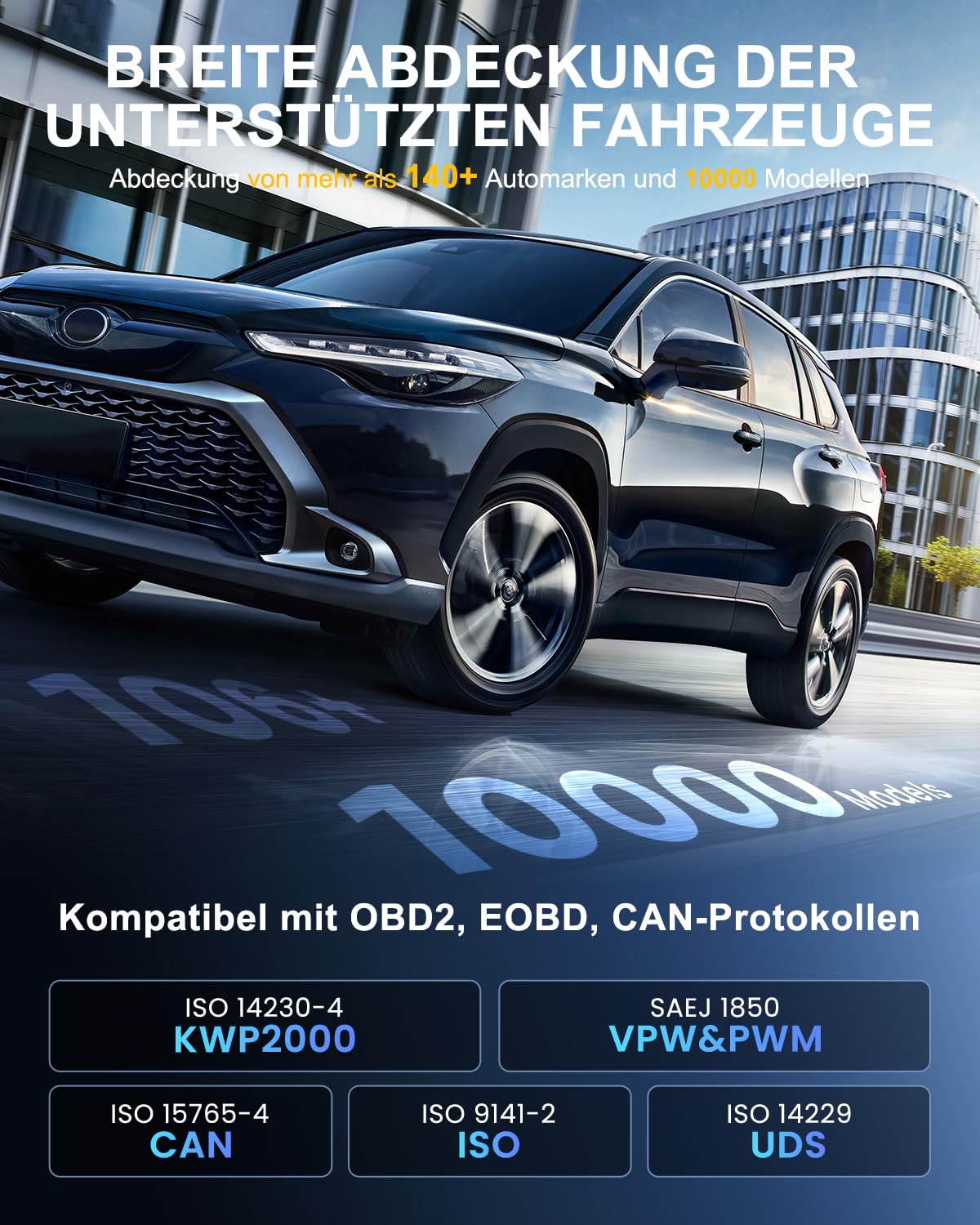 OBD2 Diagnosegerät, MUCAR VO7 Auto Diagnosegerät Mit Volle Systemdiagnose + 28 Reset-Funktion, Auto Auslesegerät Für ECU-Kodierung/BI Direktionale Steuerung, Lebenslange kostenlose Aktualisierungen