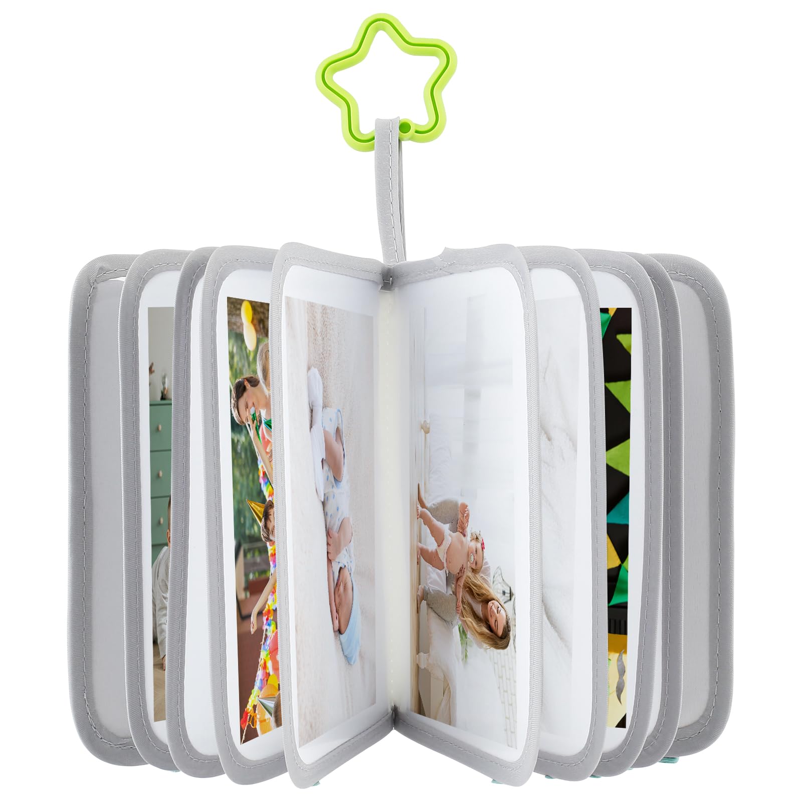 ZJRDYYK Baby Photo Book for 4x6 Pictures, My First Photo Book for Baby, Baby Photo Album, My First Year Photo Book, Cloth Photo Album for Baby Toddler Kids boy girl (Grey)