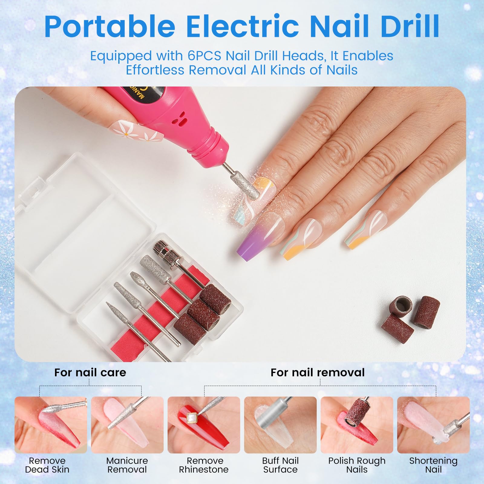 Yokilly Kit d'ongles en acrylique avec tout : 12 couleurs de poudres acryliques liquides avec lampe d'entraînement pour les doigts – Kit de démarrage pour les ongles pour débutants dans un sac cadeau