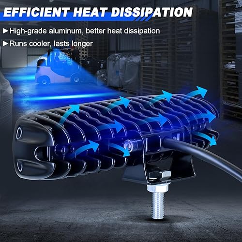 Miniatura 4 de Nueva carretilla elevadora LED luz azul zona lateral luces advertencia almacén zona peatonal camión lámpara de seguridad 30W, DC 12-80V