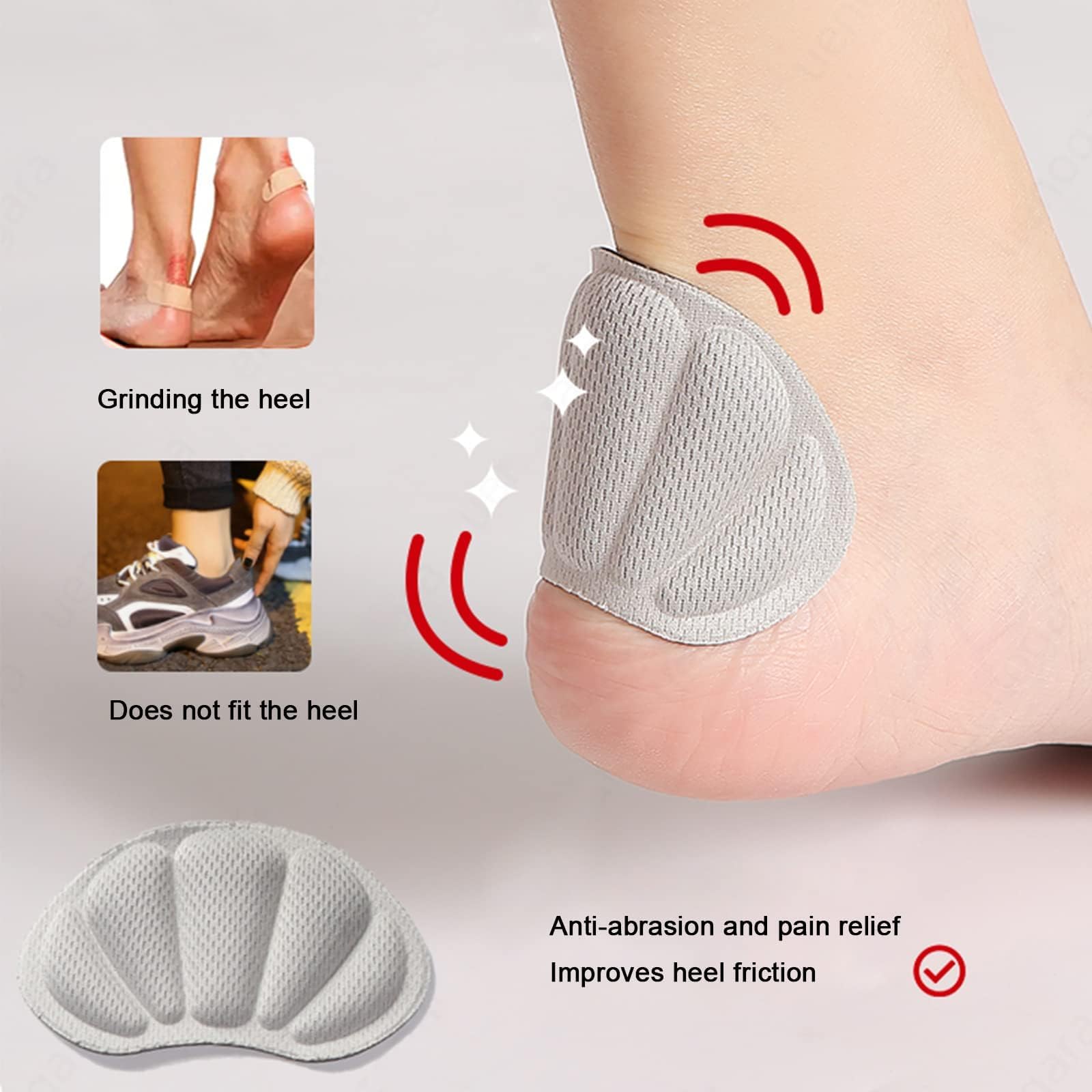 8 Pares Almohadillas para Talón, Almohadillas Autoadhesivas Antirrozadura, Evitan que los Talones Rocen y Resbalen, Ajustador de Talla, Rellenos para Zapatos Demasiado Grandes para Hombres y Mujeres