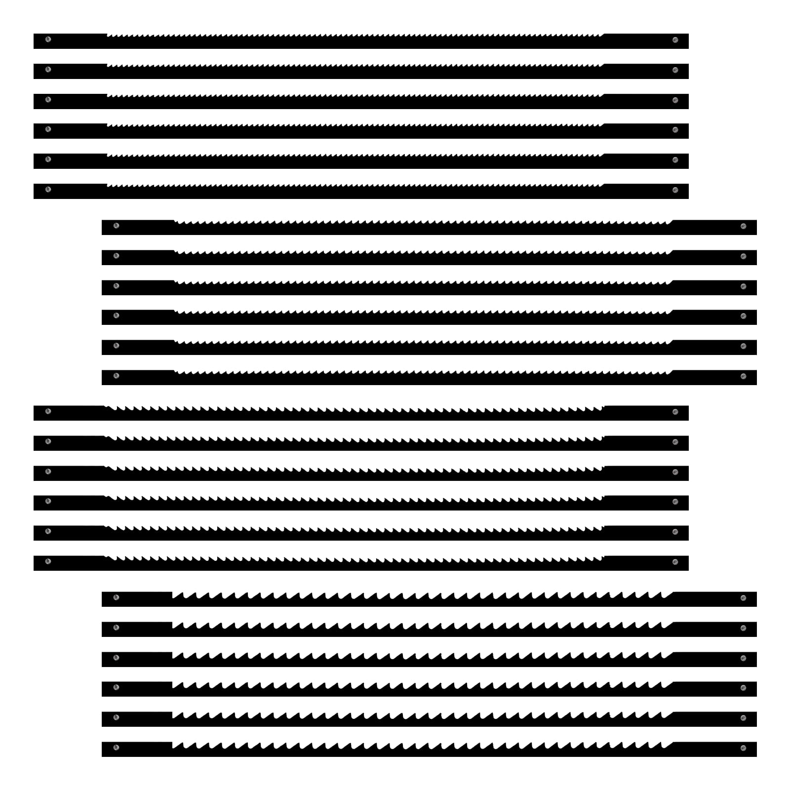 24Pcs Scroll Saw Blades, 5 inch Pinned Scroll Saw Blade, Pin End Scrolls Saws Blade Replacement for Wood Craft (10/15/18/24 TPI)