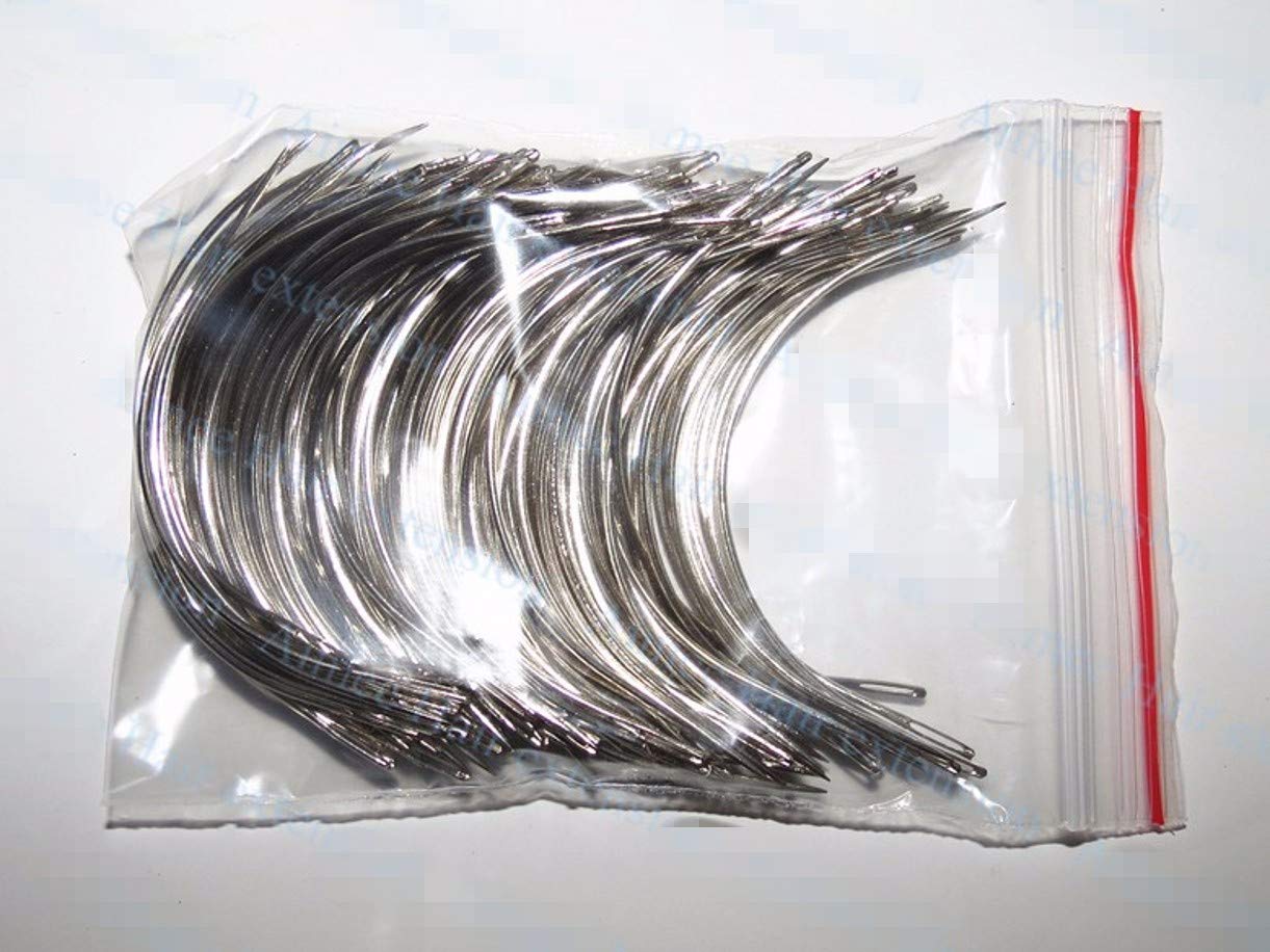 ZHONGJIUYUAN 200PCS Curved Needles Wig Making Crochet Braids ventilating Hair Weaving Needle Curved Hand Sewing Needle(3.5