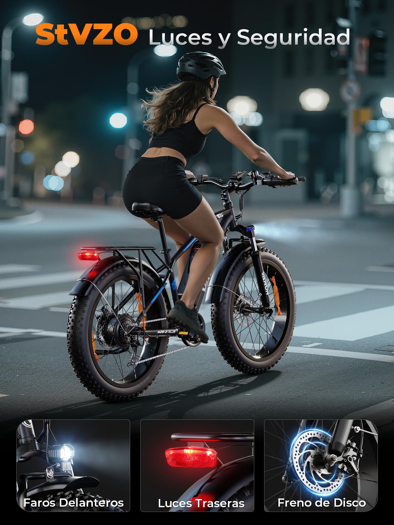 VARUN Bicicleta Electrica para Adultos, 26''*4,0 Fat Tire Bicicleta Eléctrica para Hombre/Mujer, 250W 48V 18Ah/13Ah Bici Electrica de Montaña, Ebike de 7 velocidades con Pantalla LCD