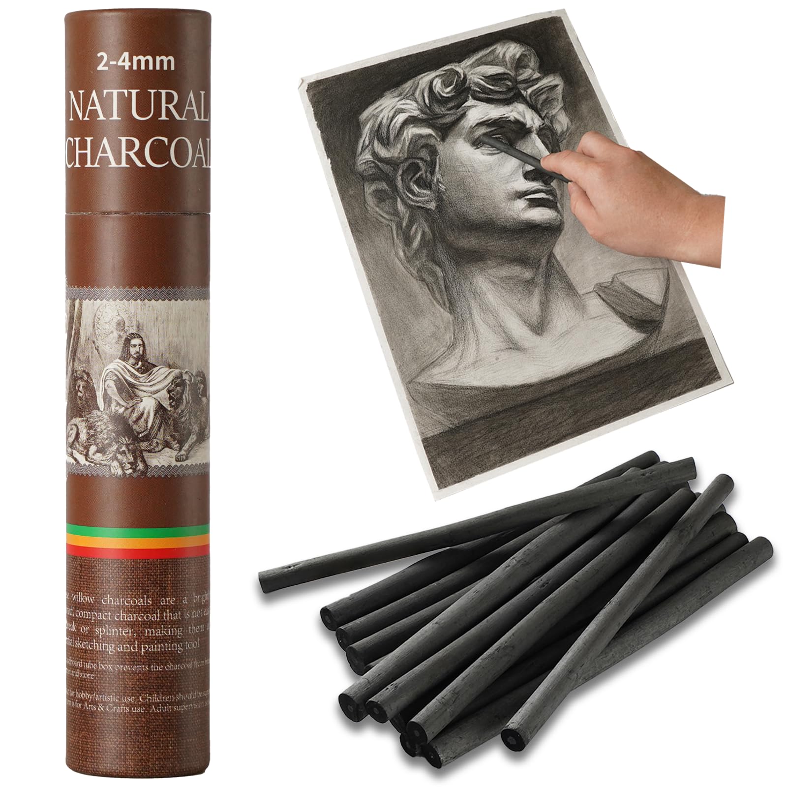 25 PCS Willow Charcoal Sticks Ideal for Artists Beginners Students Perfect for Sketching Drawing Shading and Fine Art