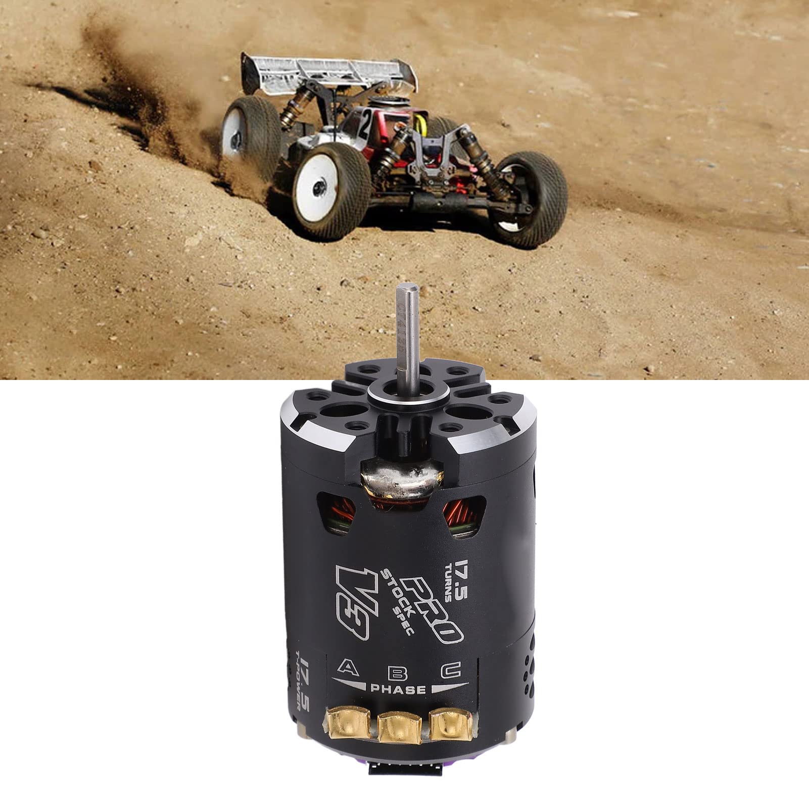Pwshymi Silnik Bezszczotkowy z Czujnikiem 540 V3 o Wysokiej Wydajności 2300 Kv do Samochodów Terenowych 1/10 1/12 RC Czarny Fioletowy Aluminium