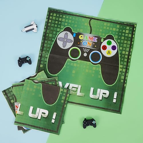 Miniatura 6 de WERNNSAI Kit de suministros para fiestas de juegos, paquetes de fiesta temática de videojuegos para niños, amantes de los juegos de cumpleaños,