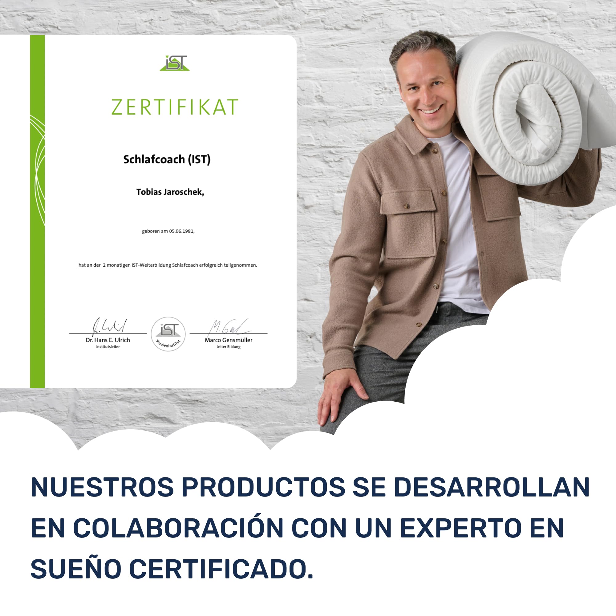 Dailydream Topper viscoelástico para colchón de 140x200, Grosor 5cm, Sobrecolchón Memory Foam, Edition Clean Ocean, Model M, Cubrecolchón de Espuma, Espuma viscoelástica, Espuma Memoria, Topper Sofa