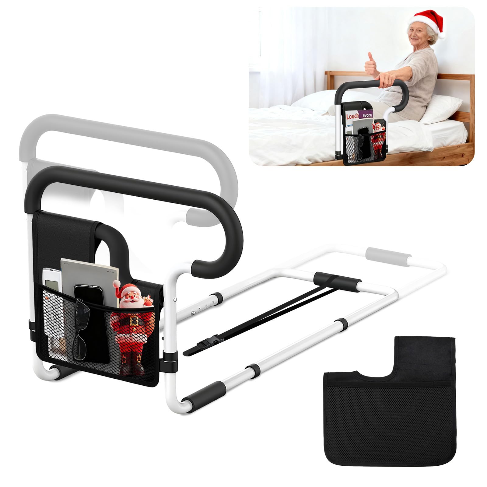 Photo 1 of SEESMILE Bed Rails for Elderly Adults Safety, Adjustable Bed Rail for Elderly, Bed Assist Rail for Senior with 2 Bag, Fit Most Bed, Supports 300 lbs, Tool-Free, Help Get in & Out of Bed