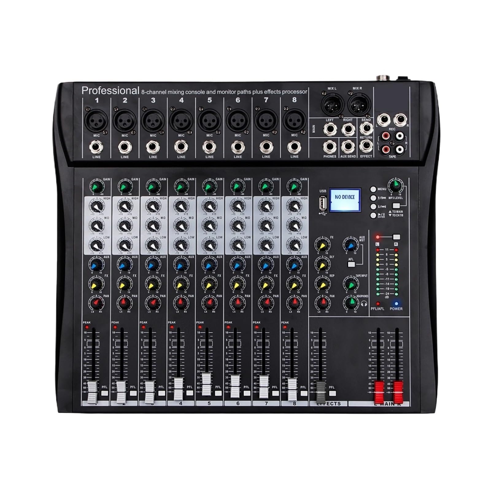 Profesjonalny Mikser Dźwięku Bluetooth USB 48V Phantom Konsola Miksująca Do Komputera PC Wzmacniacz DJ Karaoke