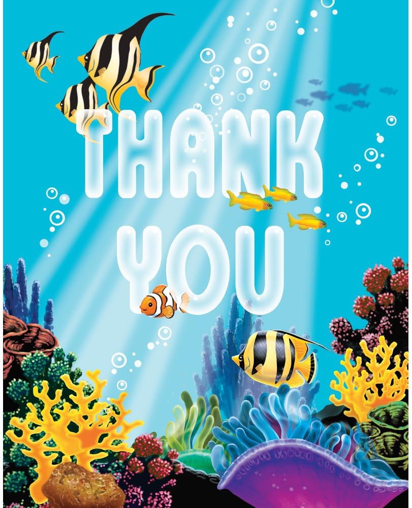 Creative Converting Ocean Party 8 Count Thank You Cards