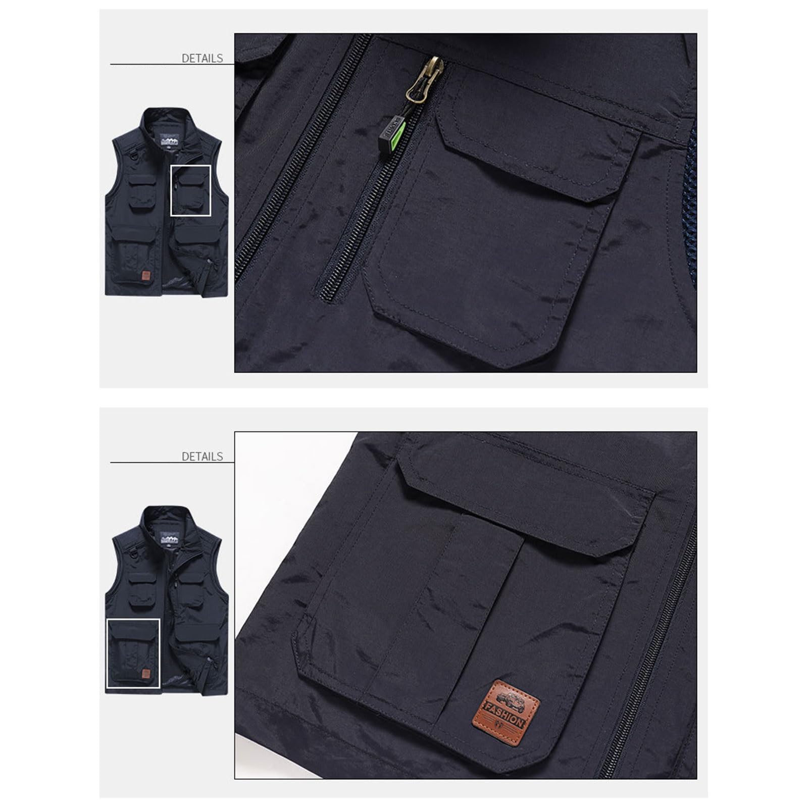 Wygwlg Gilet Da Uomo Ad Asciugatura Rapida Da Esterno, Gilet Da Lavoro Casual Da Uomo Da Lavoro All'Aperto Da Pesca Foto Da Viaggio Giacca Da Cargo, Gilet Da Campeggio Traspirante A Prova Di Acqua