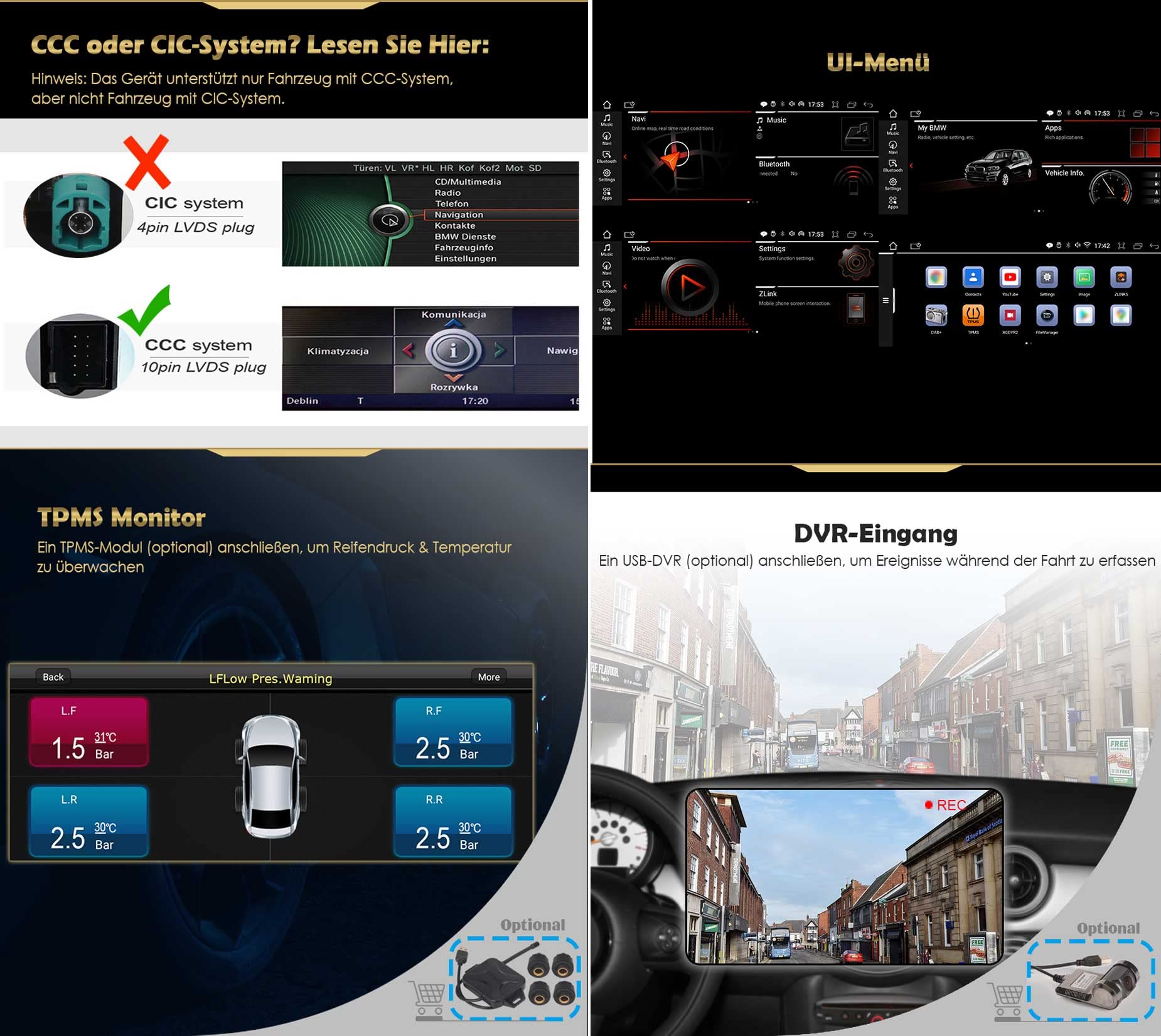 Erisin 8-núcleos 8.8 Pulgadas Android 14 Radio de Coche Estéreo Navegación GPS de Automóvil para BMW Serie 3 E90 E91 E92 E93 Serie 5 E60 E61 Serie 6 E63 E64 CCC IPS CarPlay Bluetooth WiFi RDS 4GB+64GB