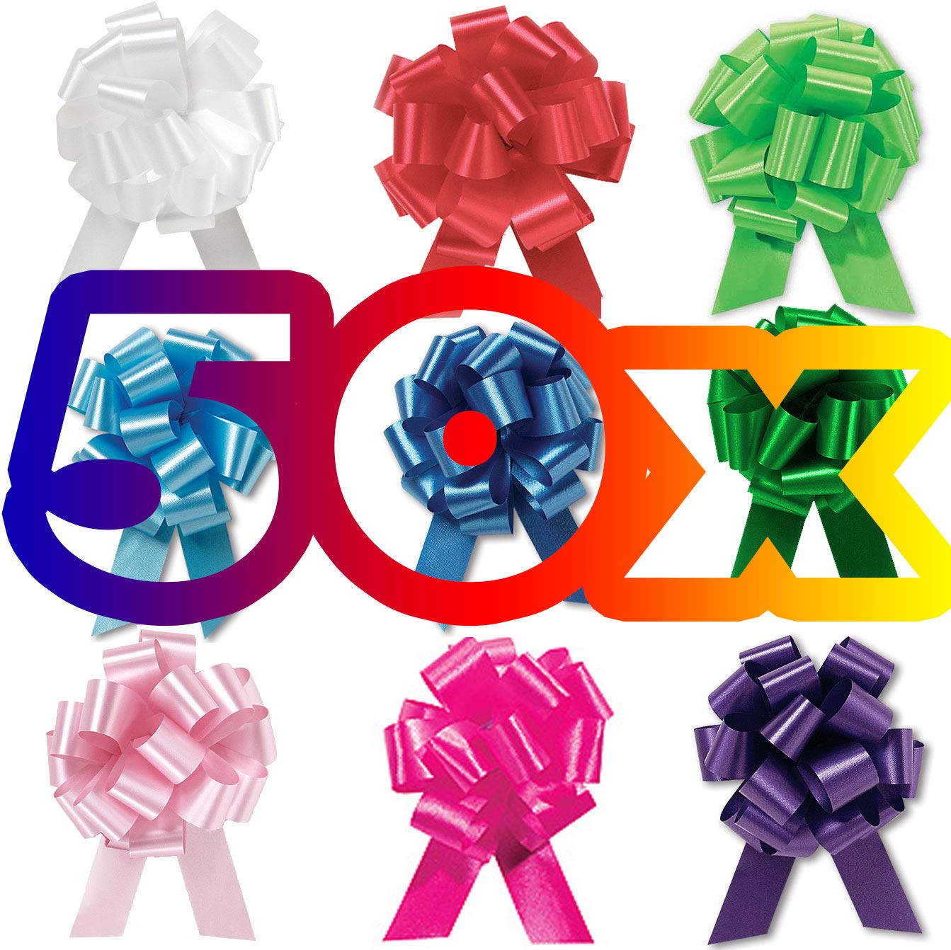 Meena Supplies50x 50mm Mixed Pull Bow Pack