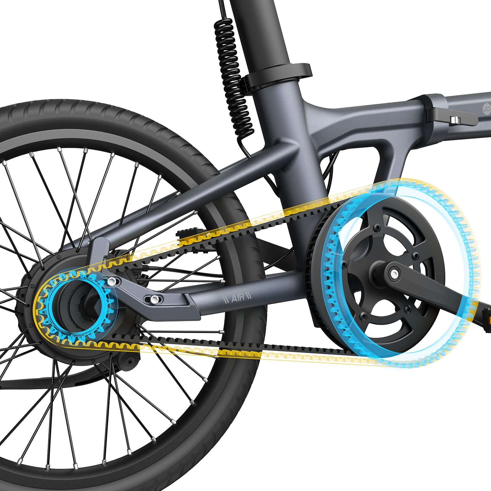 A Dece Oasis Ado Air20 V26 Bicicleta Eléctrica Plegable, E-Bike Ultraligera 20'' con Suspensión, Motor 250W/50Nm, Autonomía 100km, App Ado, Pantalla IPS de 2,4''
