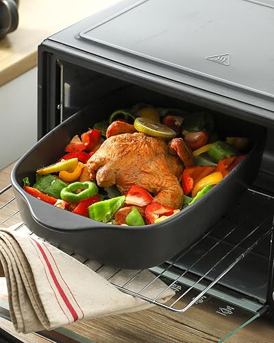 Miniatura 4 de Cacerola para horno, juego de 3 platos de cerámica para hornear, bandeja para lasaña rectangular profunda, juegos de utensilios para hornear de