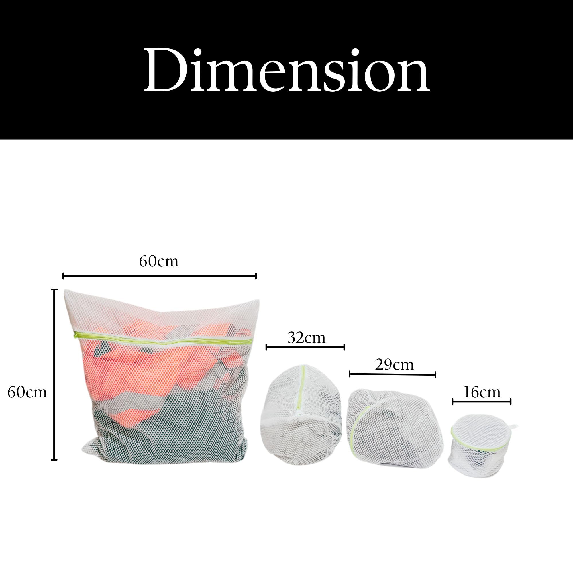 Mesh Laundry Bags Reusable Durable Polyester Washing Machine Bag Pouch Thicken Net Bag For Delicates Blouse Hosiery Underwear Bra Lingerie Baby Clothes (Set of 4 Washing Bags - Image 3