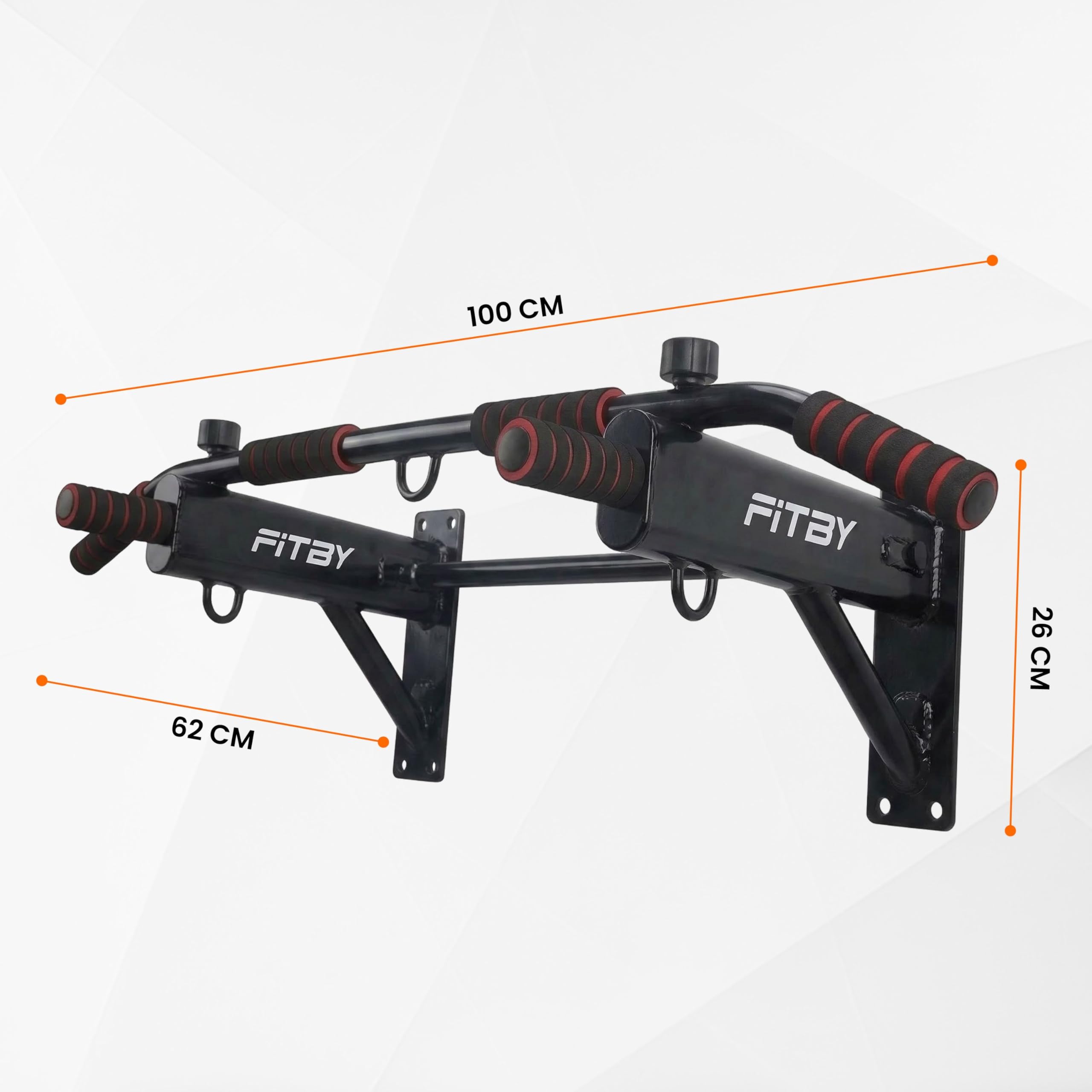 Barra de Dominadas de Pared 4 en 1, Pull Up Bar Multifuncional para Dominadas, Fondos y Elevaciones de Piernas, Estación de Calistenia para Gimnasio en Casa, Acero, Negro