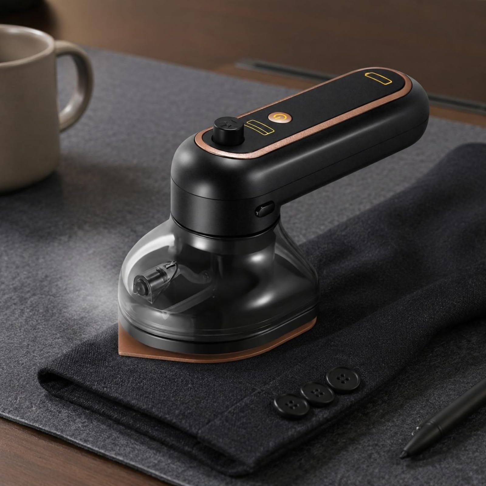 Portátil Plancha Inalámbrica de Viaje izador de Prendas Mini Plancha con Diseño Portátil y Carga USB para Camisas y Tejidos Adecuada para Salidas Reuniones Trabajo, Negro