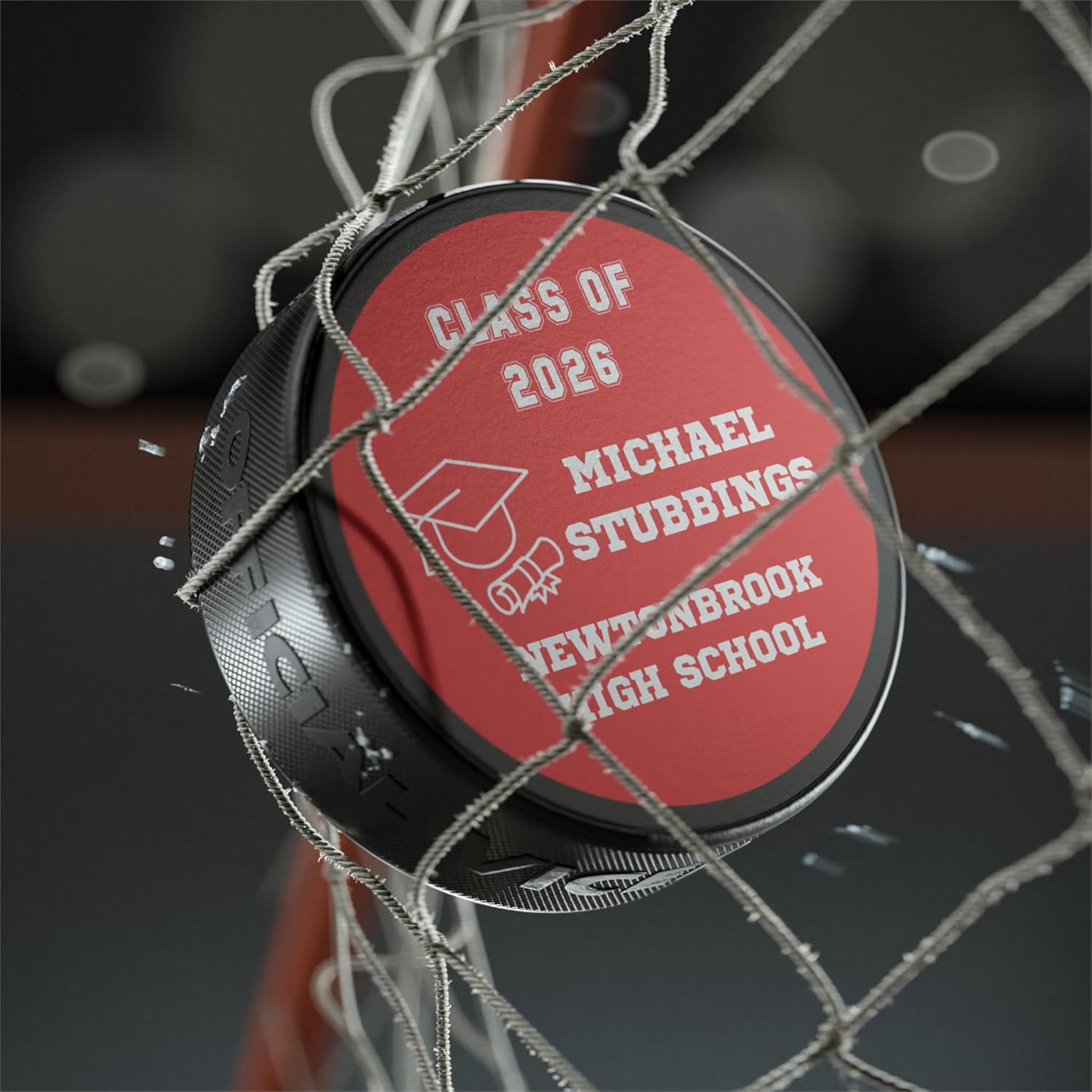 Personalized Graduation Hockey Puck – Custom Class Year, Graduate Name & School – Official Size & Weight – Unique Hockey Gift for Graduates Class of 2026