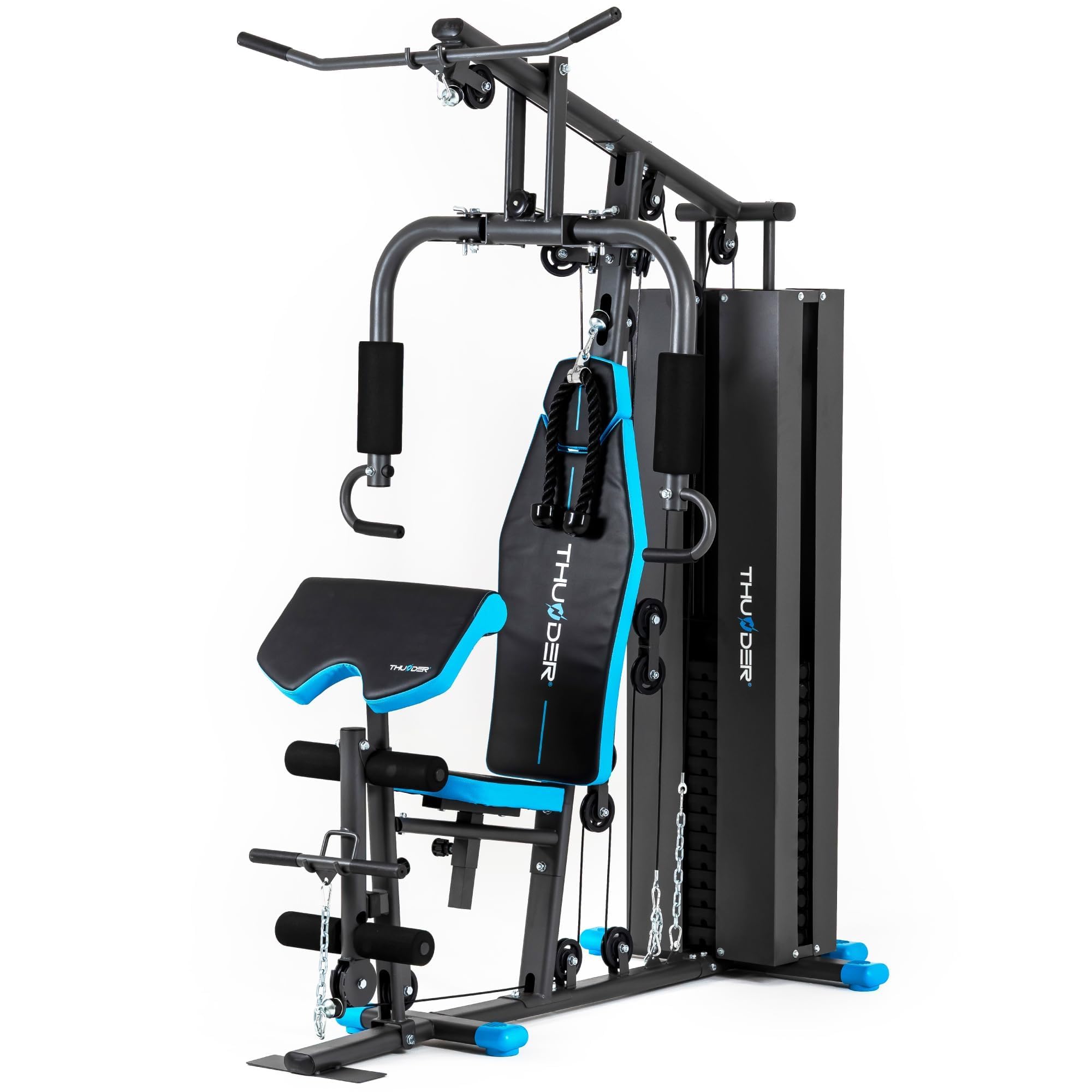 THUNDER Multifunktionale Kraftstation Home Gym Fitnessstation mit Kabelzug & Muskelaufbau Training