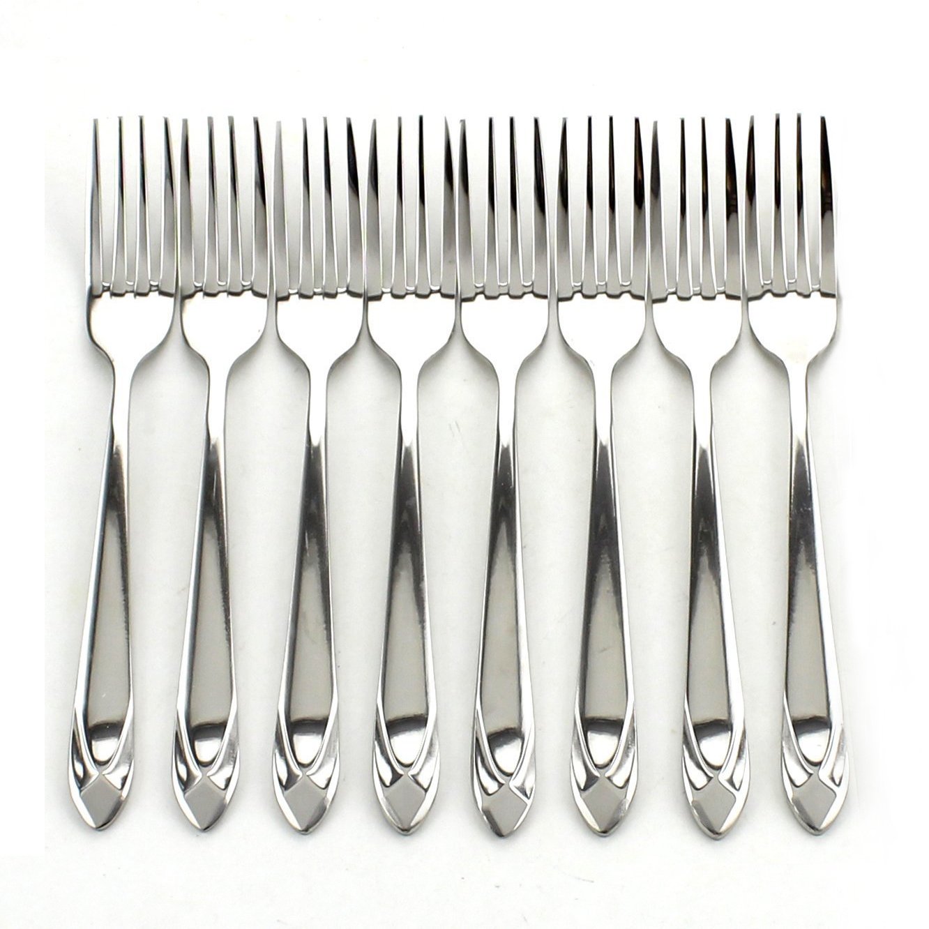 8 Piece Stainless Steel Dinner Forks Heavy Duty and Mirror