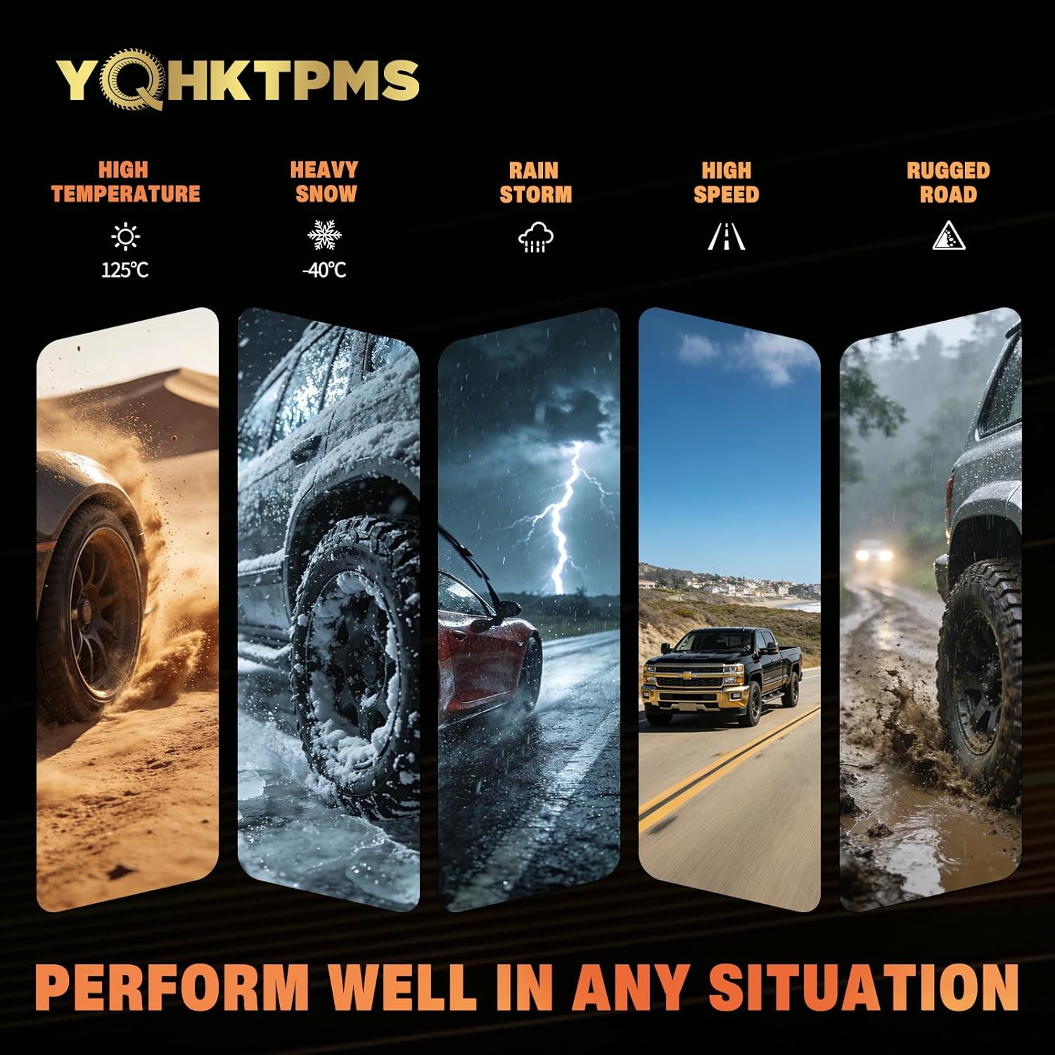 TPMS 433MHz Pre-Programmed Tire Pressure Sensor Compatible with Chevrolet Silverado 2019-2025 |Traverse 2016-2025 |Malibu 2016-2025 |Cruze 2016-2023 |Camaro 2016-2024/OE:13598773(Set of 4)