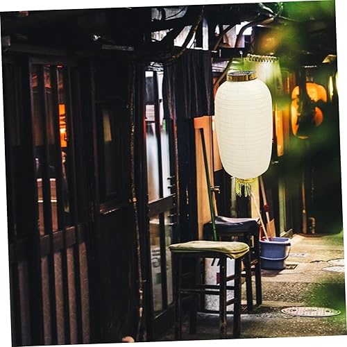 Miniatura 3 de Amosfun 2 linternas blancas chinas japonesas impermeables plegables de seda para bodas, fiestas, decoraciones colgantes de jardín