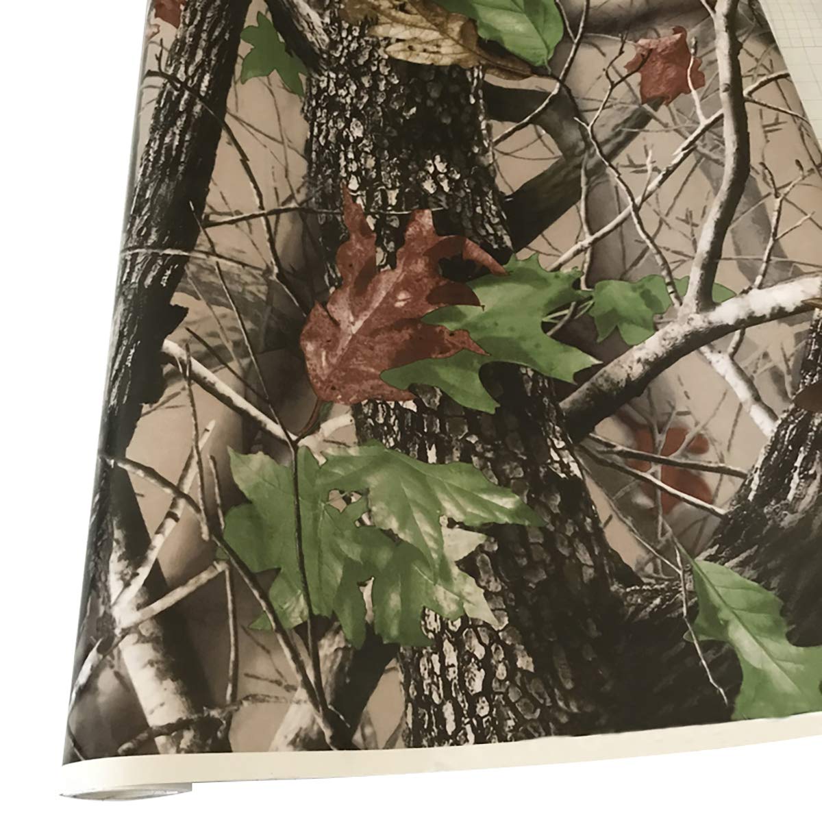 Queenbox 50x152cm Camo Vinyl Wraps, Woodland Nature Camouflage Self-Adhesive Car Sticker Decal Film Air Release Roll, Plant 01