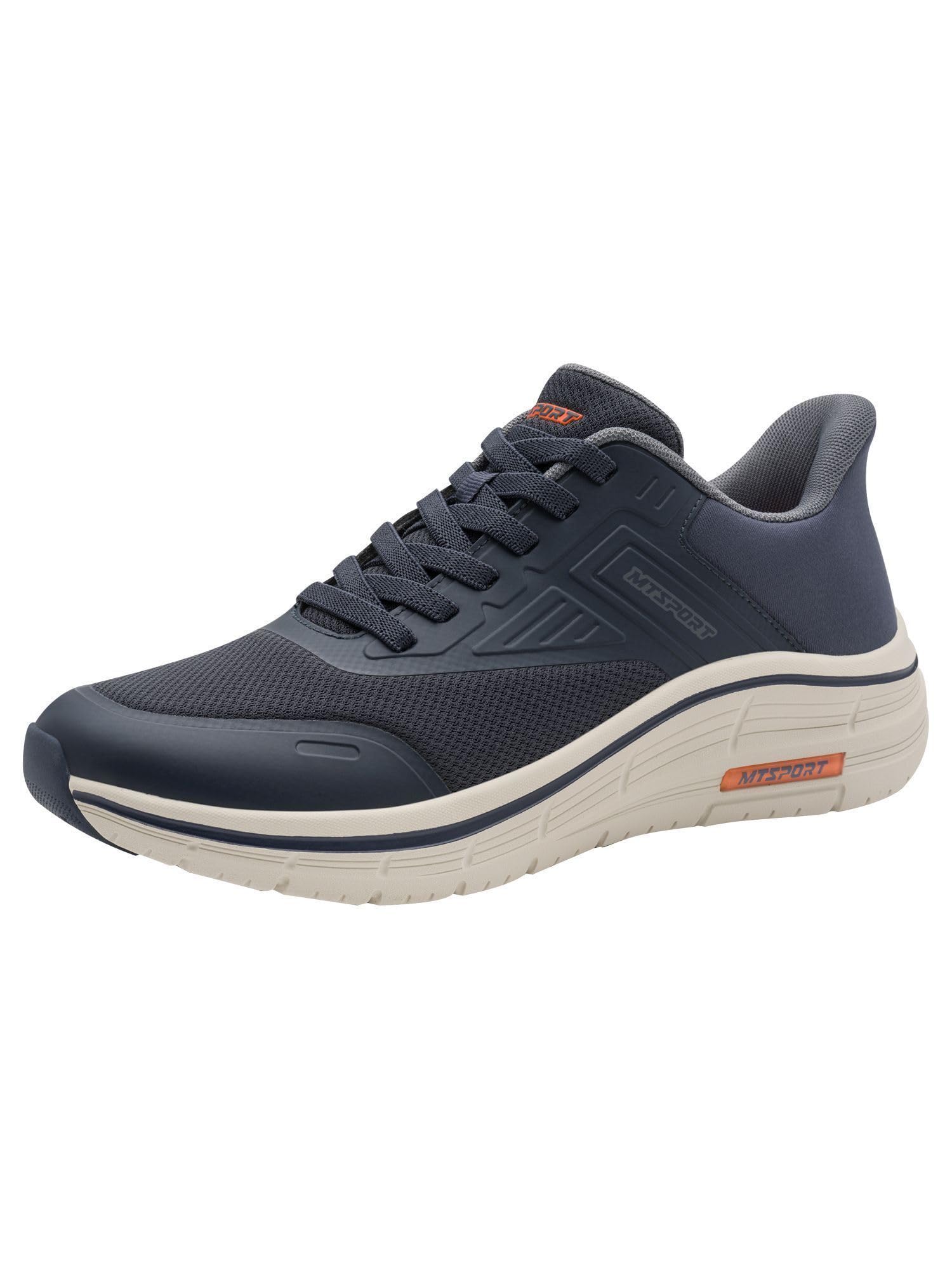 MARCO TOZZI Men's Sneaker Lightweight Removable Footbed Optimal Weight Distribution Elastic Lacing Modern, Blue (Navy), 10.5 UK