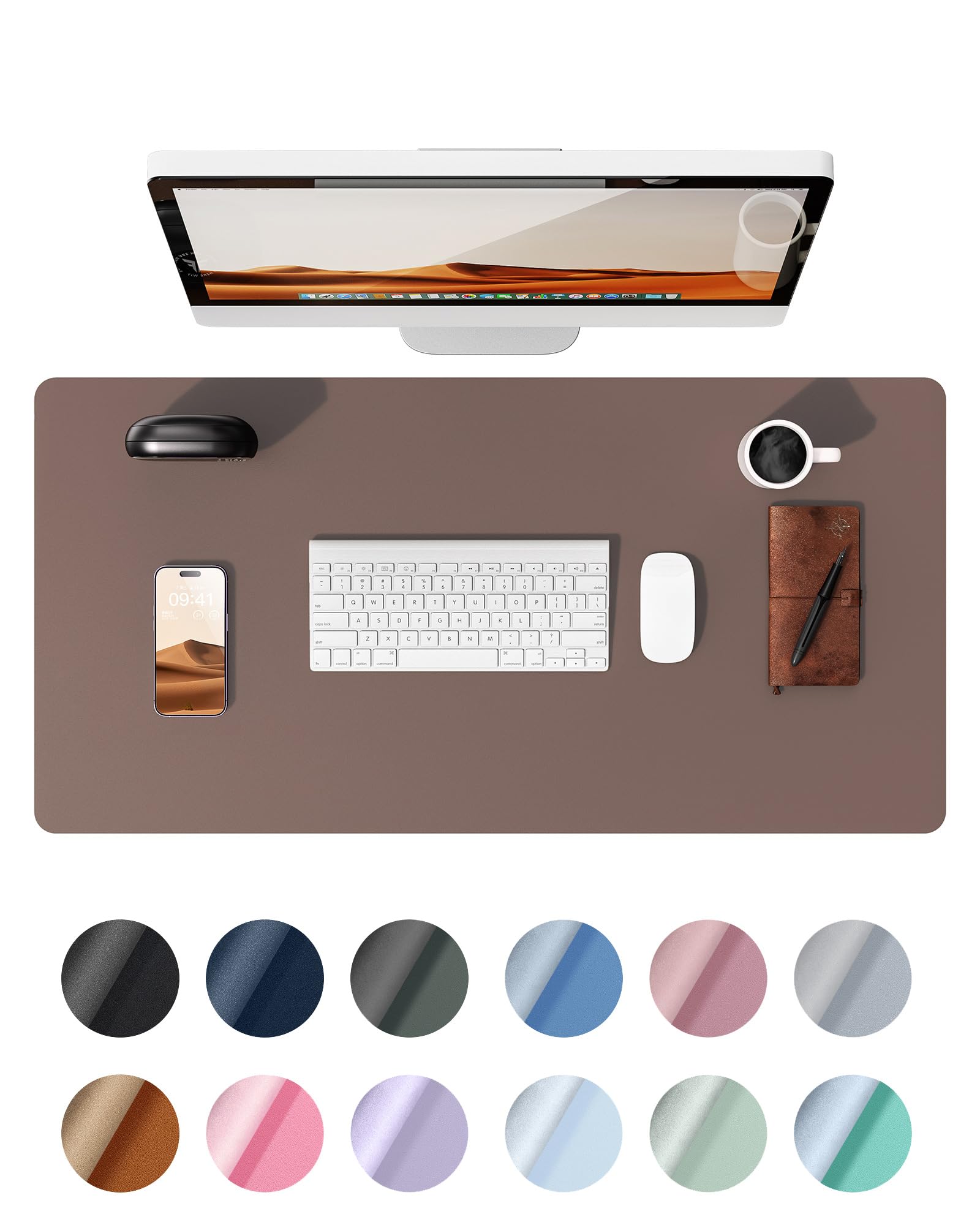 YSAGi Schreibtischunterlage, Premium Leder Mauspad XXL, Rutschfeste Tischunterlage Schreibunterlage, Multifunktionales Office Mousepad Schreibtisch Zubehör für Büro & Homeoffice