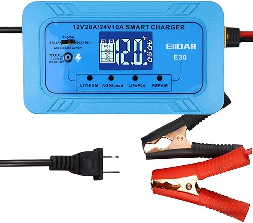 Cargador de batería de litio de 20 A de 12 V Lifepo4 de plomo-ácido (AGMGelSLA..) con cargador de goteo Cargador de batería de coche Barco,