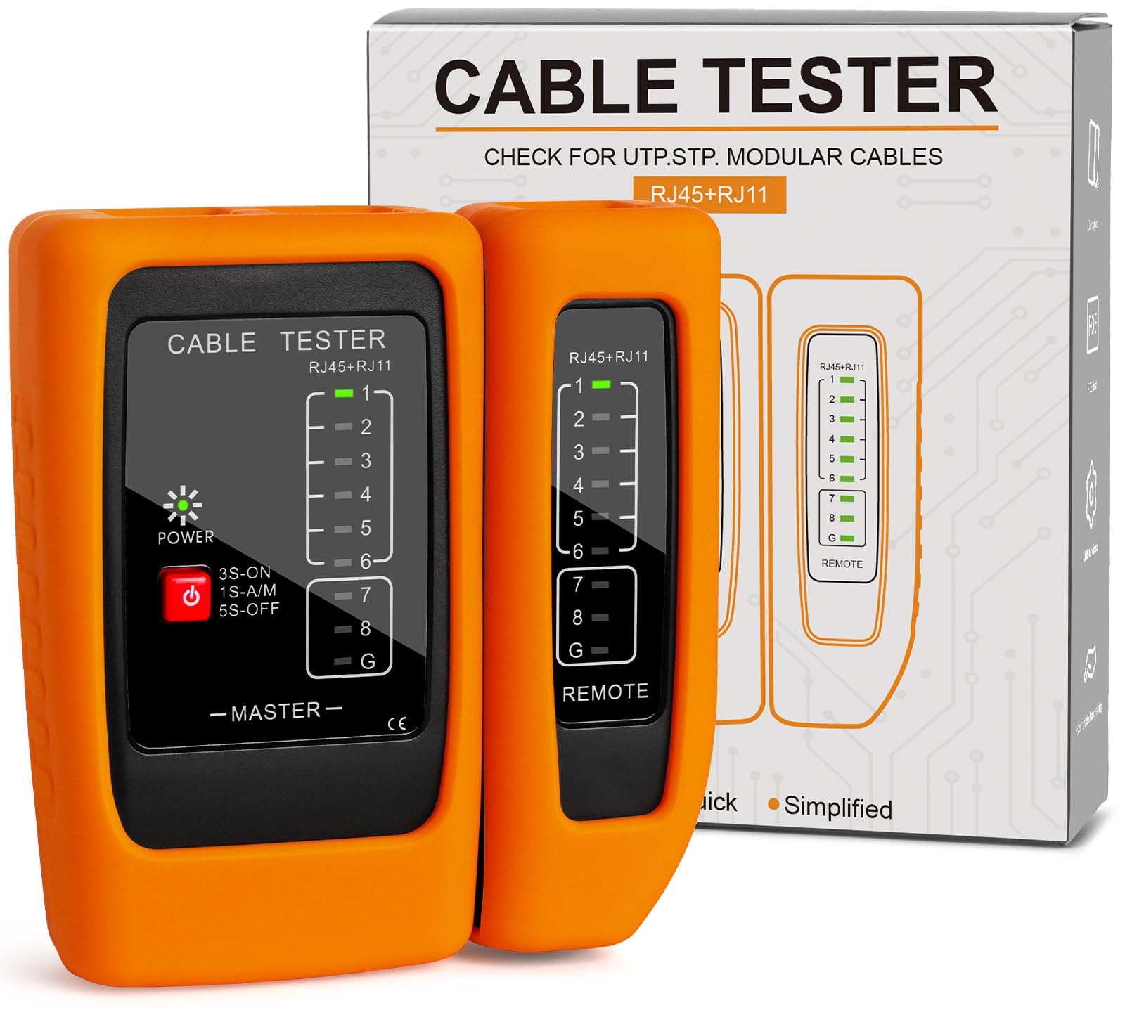 Network Cable Tester - RJ45 & RJ11 PoE Testing -1