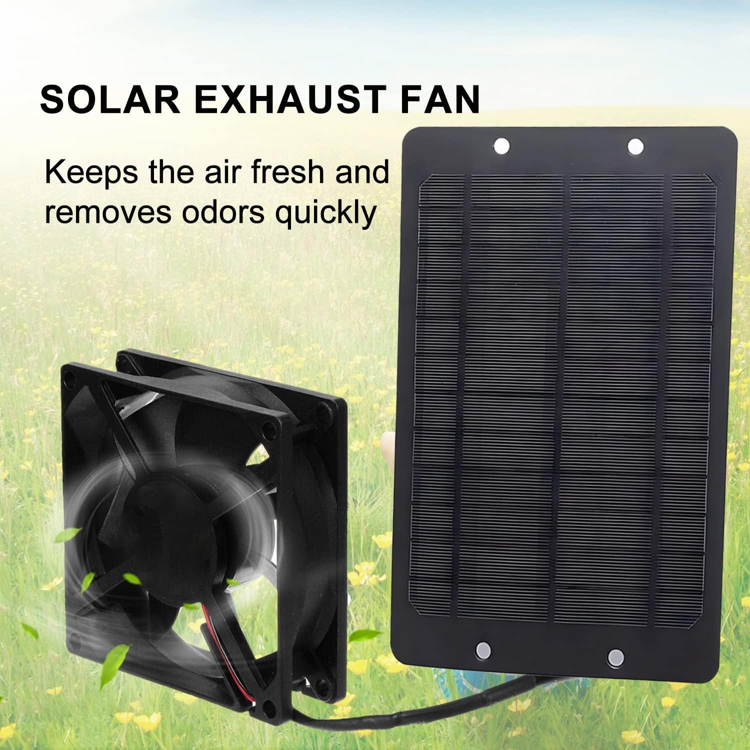 Solarny Wentylator Wyciągowy 12 V 10 W, Podwójny Wodoszczelny z Paneli Słonecznych do Małych Kurników, Szklarni, Szopy, Domków dla Zwierząt