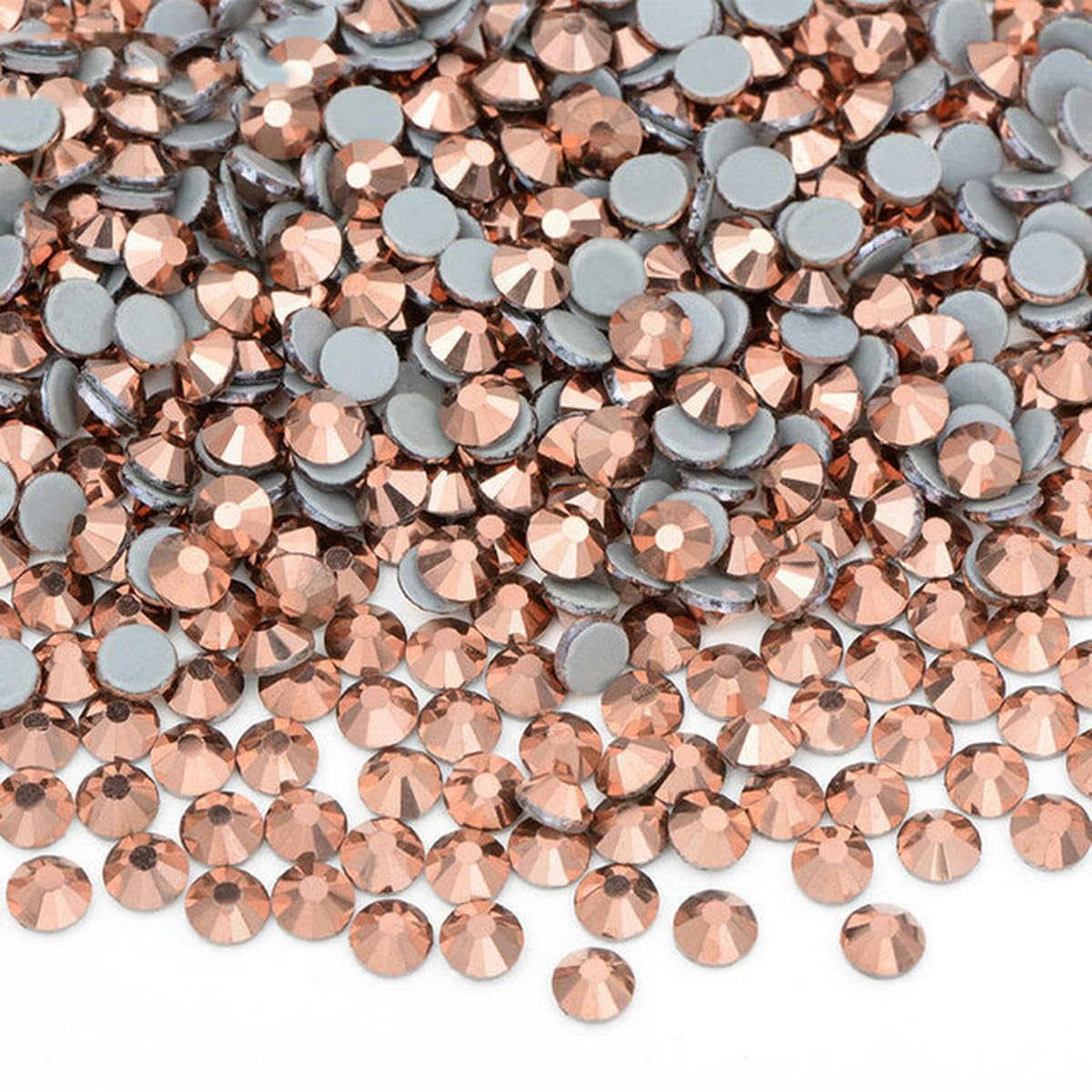 SS6 8 10 16 20 30 Citrin AB Glaskristall Hot Fix Strasssteine zum Aufbügeln Glitzerstein in Großpackung-Hotfix Roségold-SS8 100gr 14400Stk