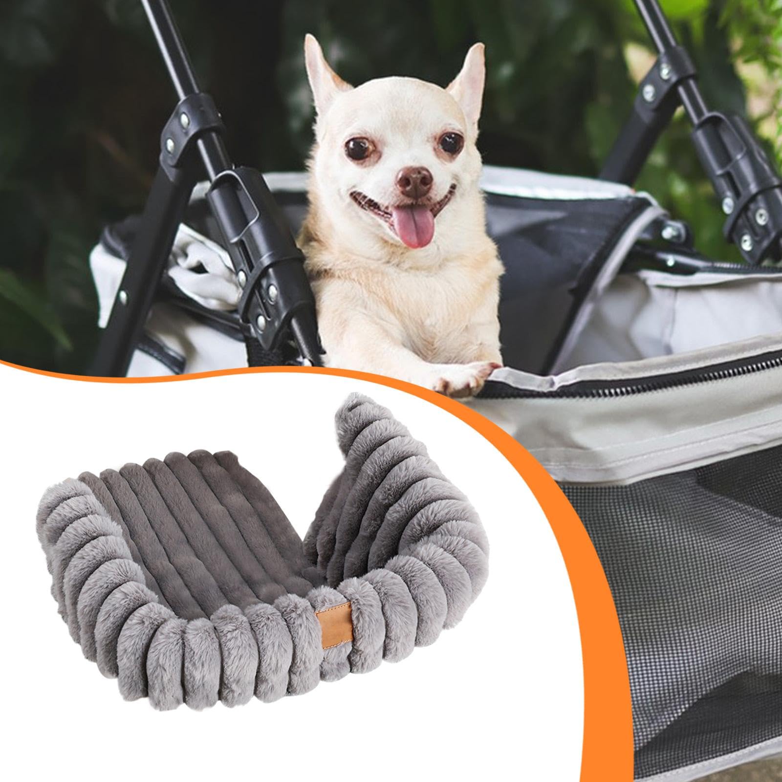 perfk Tappetino caldo per passeggino per animali domestici, tappetino per passeggino per cani, morbido peluche resistente all'usura, accessori per, Grigio