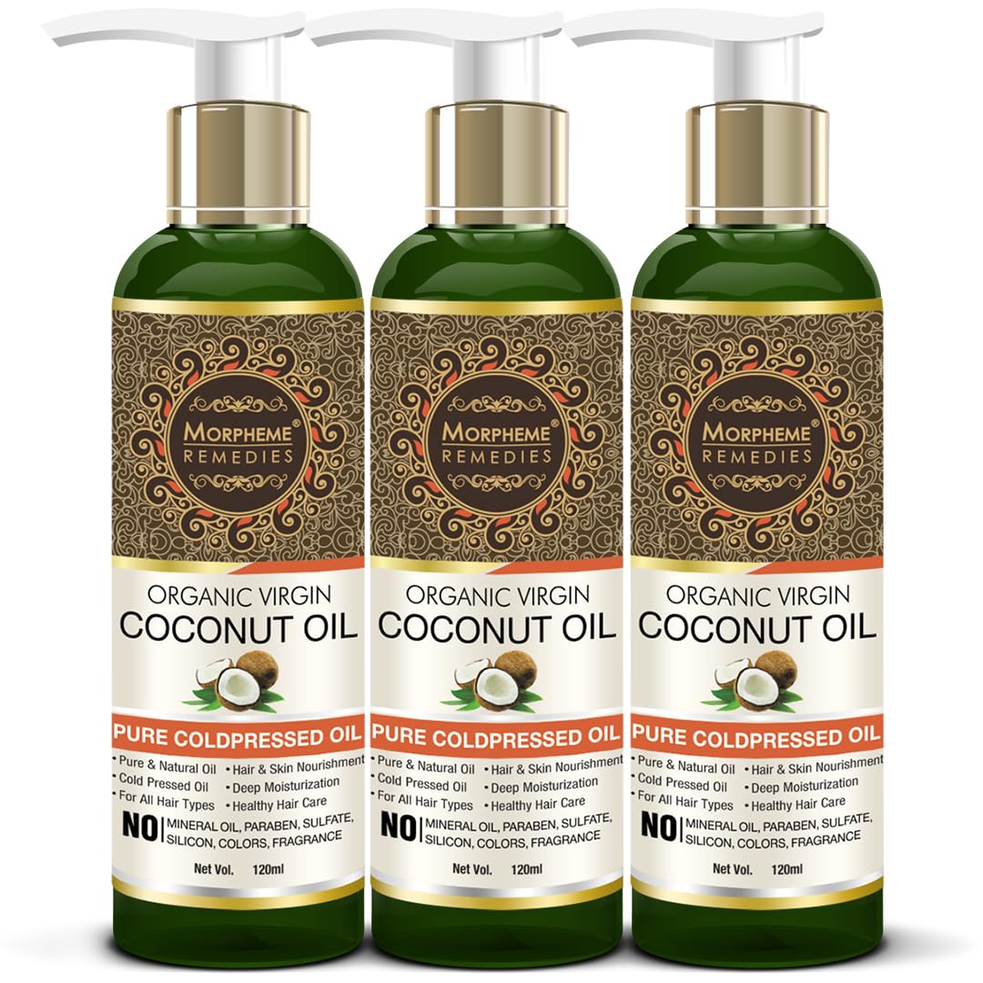 Morpheme Remedies Organic Virgin Coconut Oil 120ml - Pack of 3
