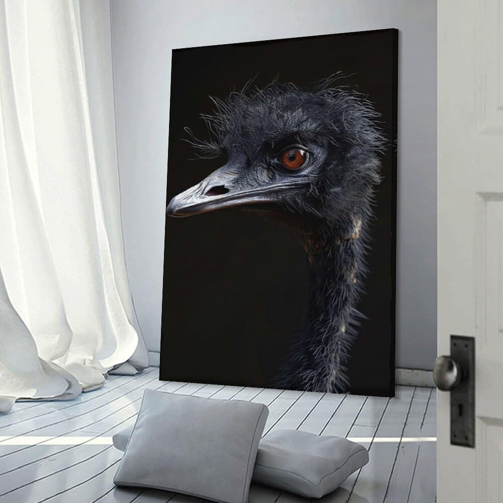 Junmoney Emu Canvas Art Print, 20x30inch(50x75cm), for Bedrooms, Workspaces And Everyday Interiors, A Flexible Wall Accent for Shared Spaces