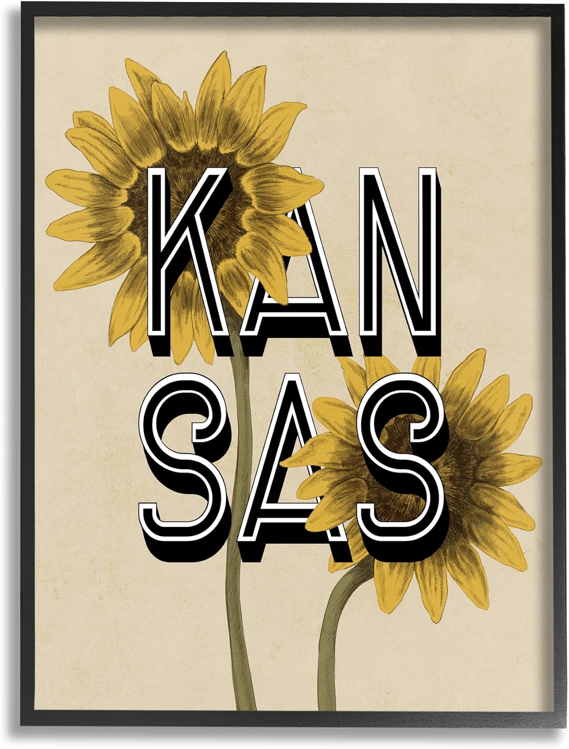 Stupell Industries Kansas Sunflowers Blossoms State Flower Botanicals, Design by Daphne Polselli