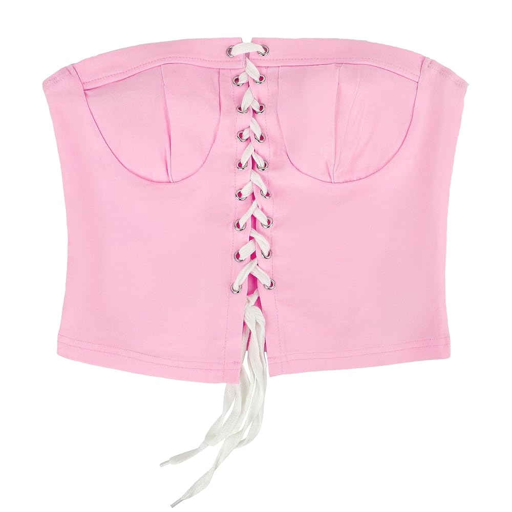 トップス 2WAY MIX PINK SHAGGY BUSTIER AMERI 2WAY MIX PINK SHAGGY BUSTIER
