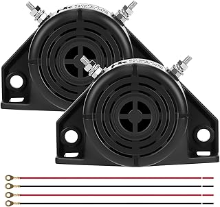 HK Backup Alarm for Cars, 12V-80V 110DB Universal Replacement Heavy-Duty Backup Reverse Warning Beeper for Truck Vehicle Van Freight Lorry Heavy Equipment - 2 PCS