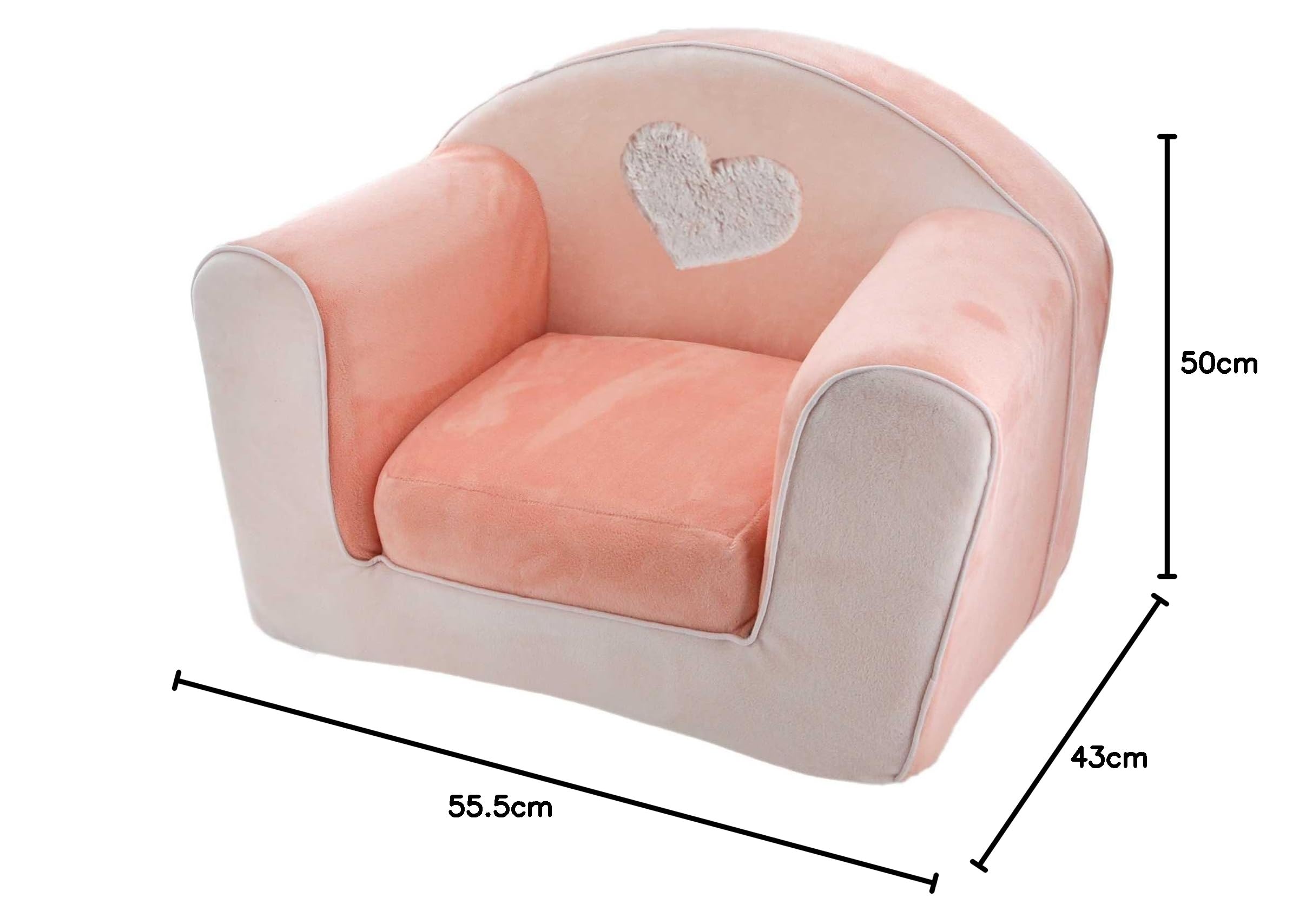 Fauteuil - Chaise - Bebe - Enfant club convertible Lapinou - Rose - 42 x 55 cm