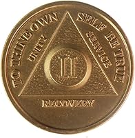 Vista 1 de 2 años Metal AA (Alcohólicos Anónimos) - Sobriedad/Cumpleaños/Aniversario/Recuperación/Medallón/Moneda/Chip
